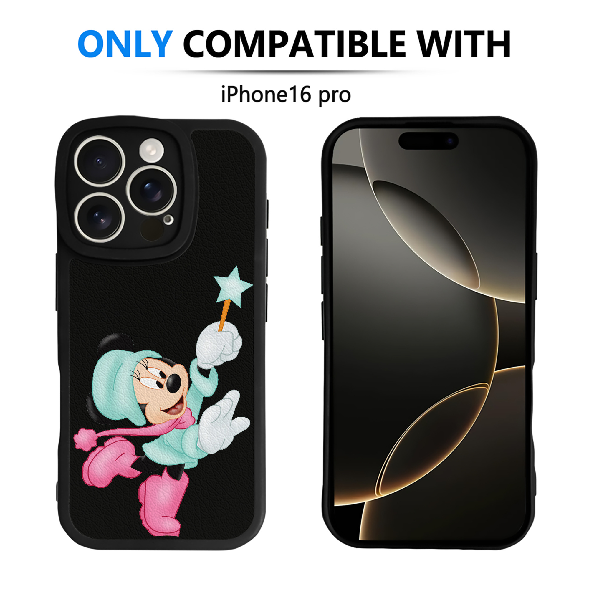 （画像用） ミッキーマウス Mickey Mouse 【iPhone 16シリーズ対応】シリコンスマホケース（レザー調） 材質：シリコン